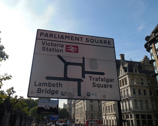 Road sign with directions